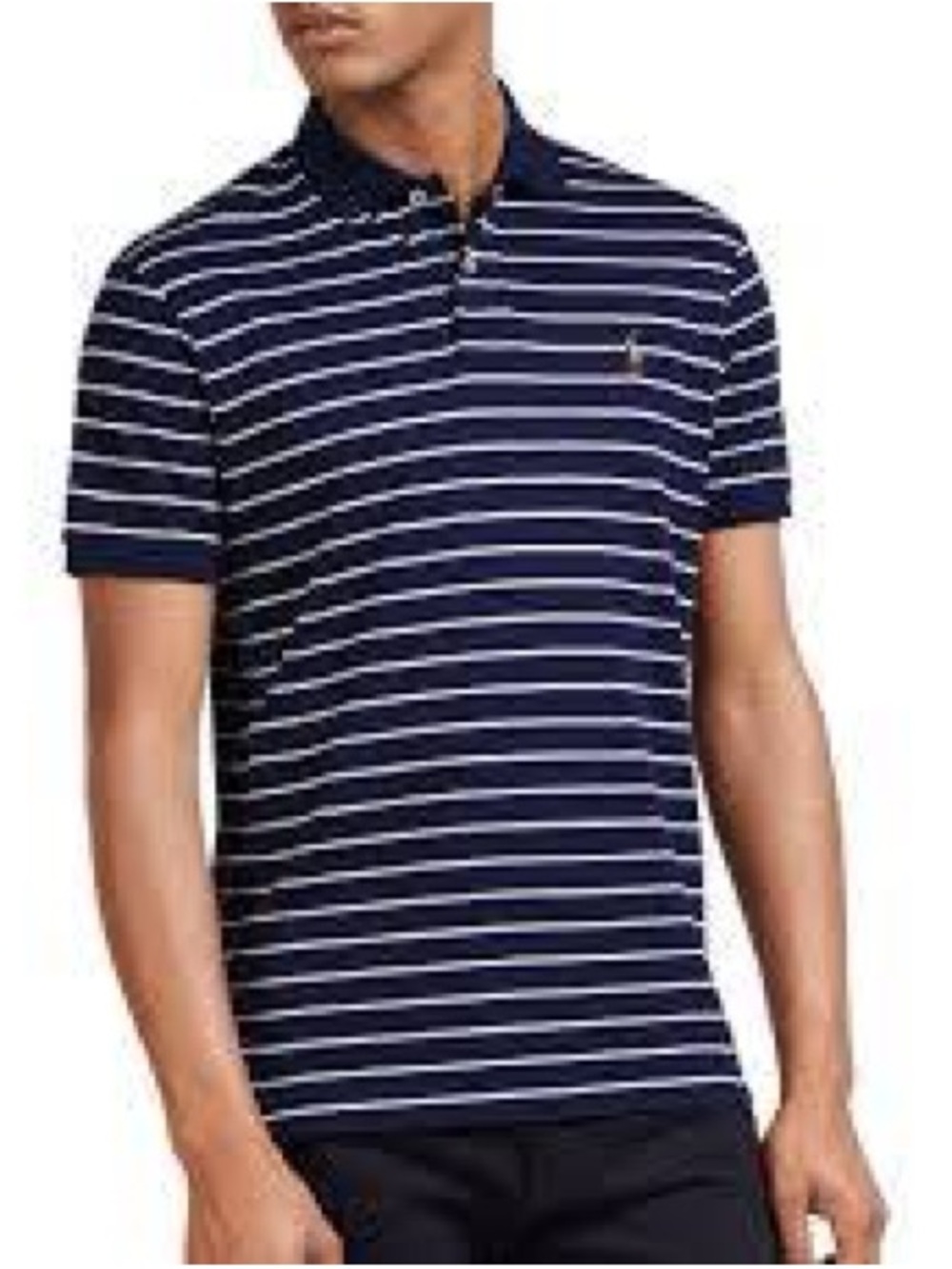 Ralph Lauren Navy & White Stripe Polo 1202